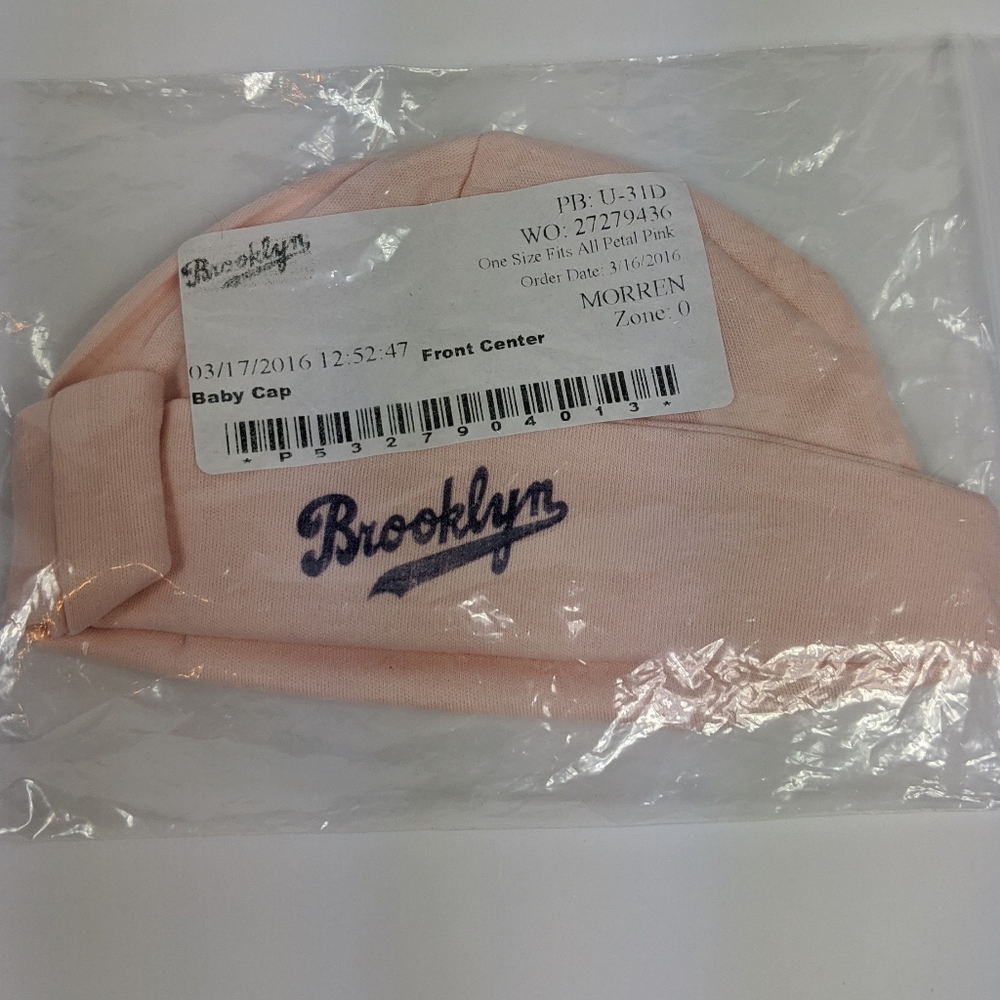 Pink Baby Cap Hat Brooklyn NY New York Baseball OS